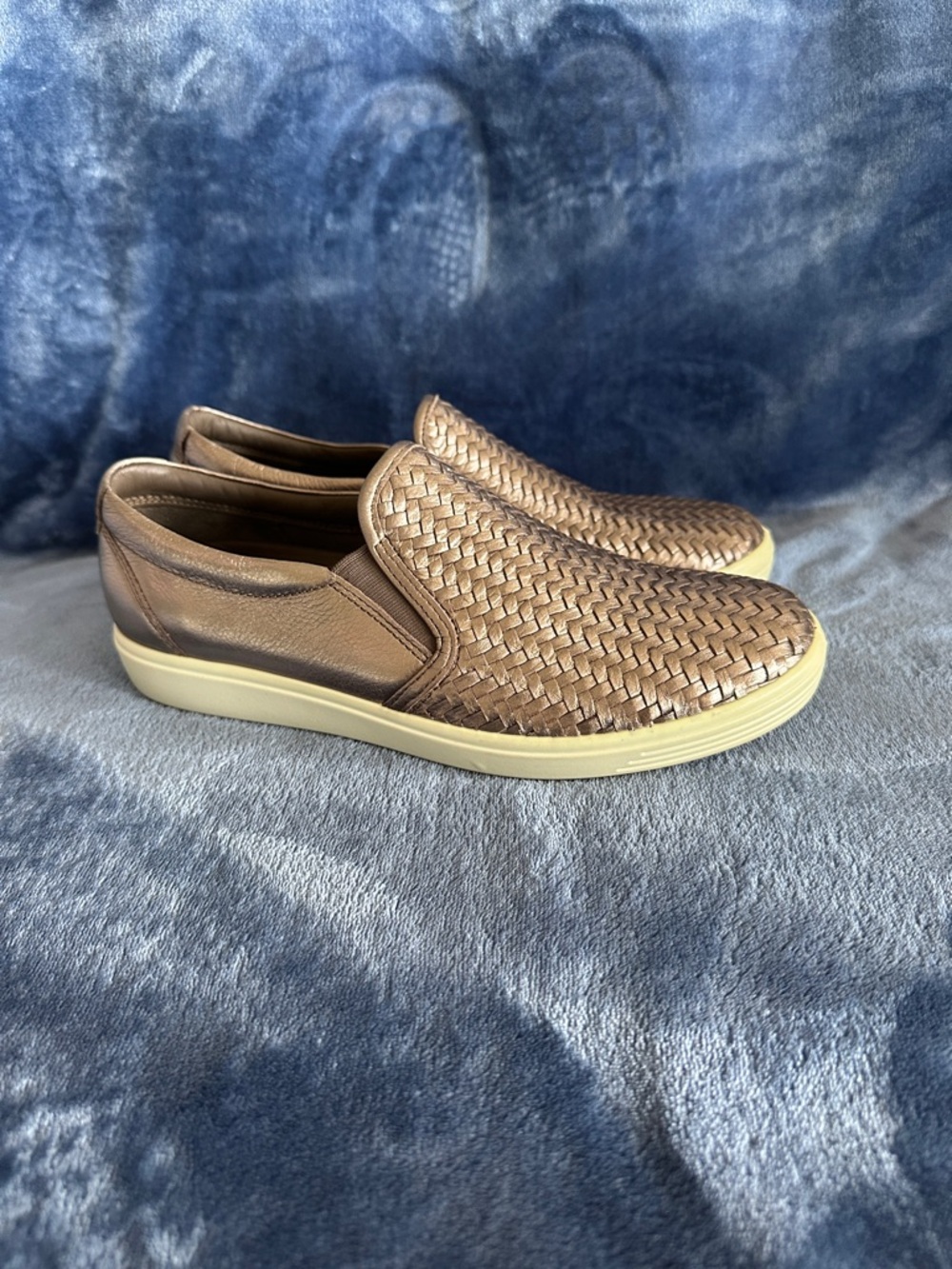 Ecco Women's Brown Woven Slip-On Loafers Golden Bronzev - Picture 2 of 8